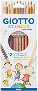 Giotto 257400 – Crayons de Couleur Stilnovo, Teint, 1 Paquet de 12